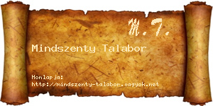 Mindszenty Talabor névjegykártya